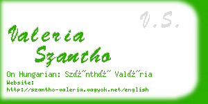 valeria szantho business card